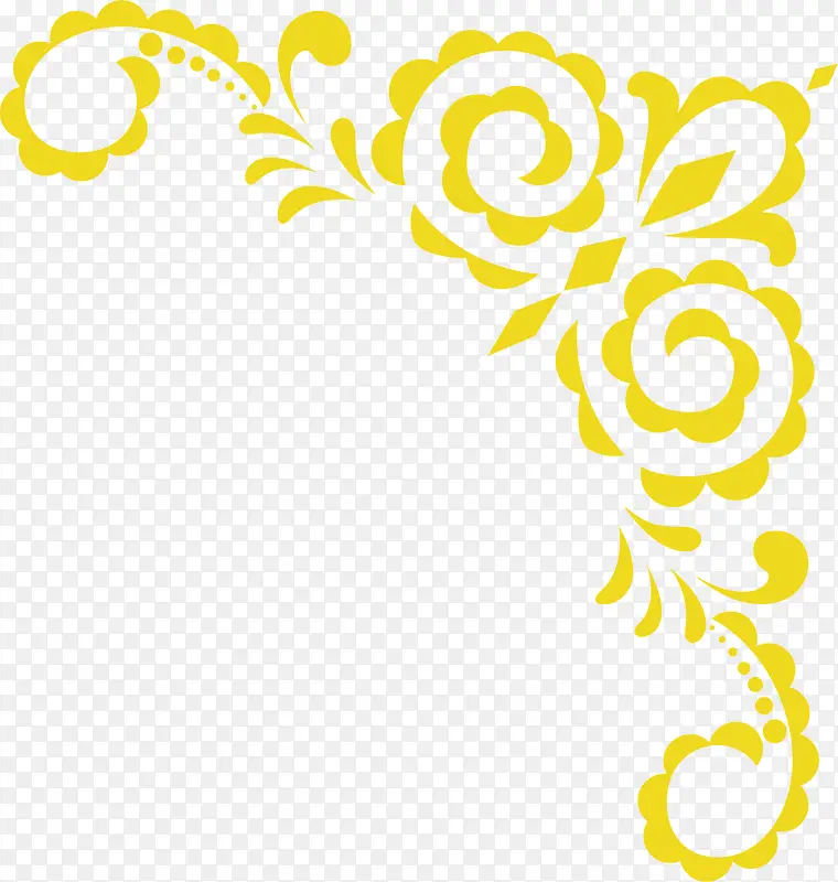 金色欧式花纹设计边角