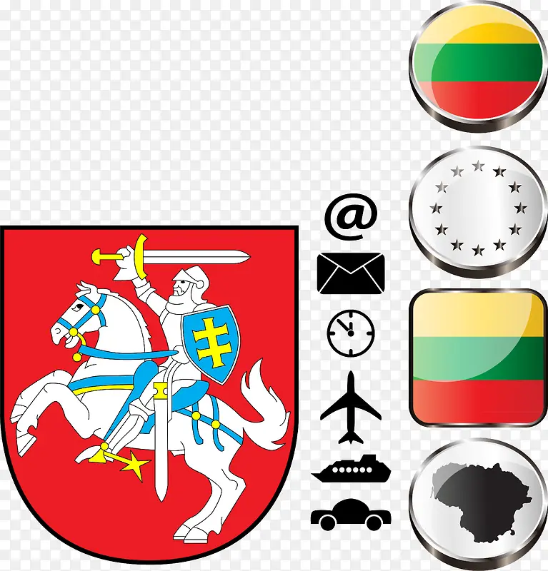 立陶宛国徽国旗旅行元素