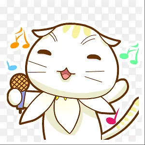 唱歌的卡通猫咪可爱