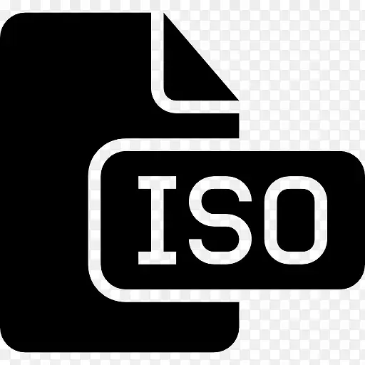 ISO文件类型的黑色固体界面符号图标