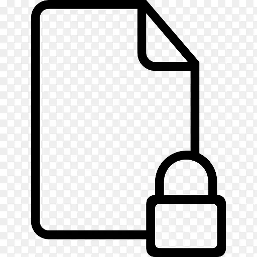 锁定文件的安全接口符号中风图标