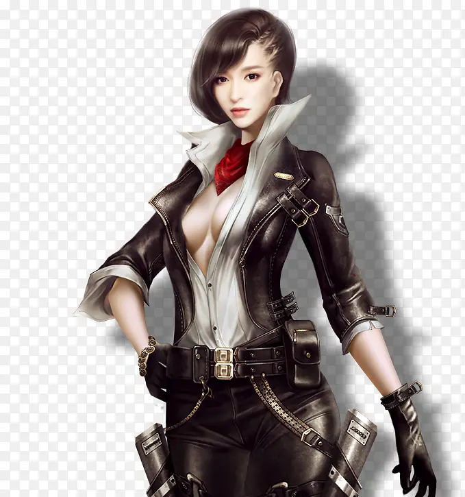 动漫干练性感短发美女