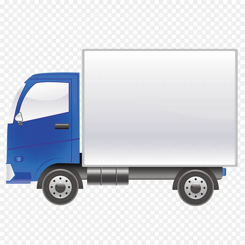 矢量蓝色箱式货车
