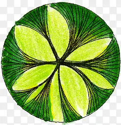 绿色手绘创意花纹平面