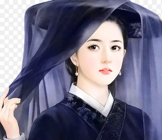 斗笠v女子手绘古风