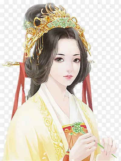 金头饰古风女子