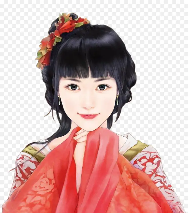 红衣女子免抠图片立绘