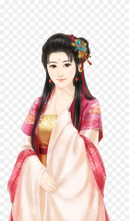 免抠手绘古代女子PNG图片素材下载_图片编号yanpjbwg-免抠素材网