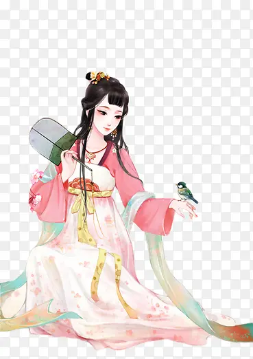 手绘古风气质女子