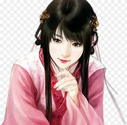 红衣红发女子
