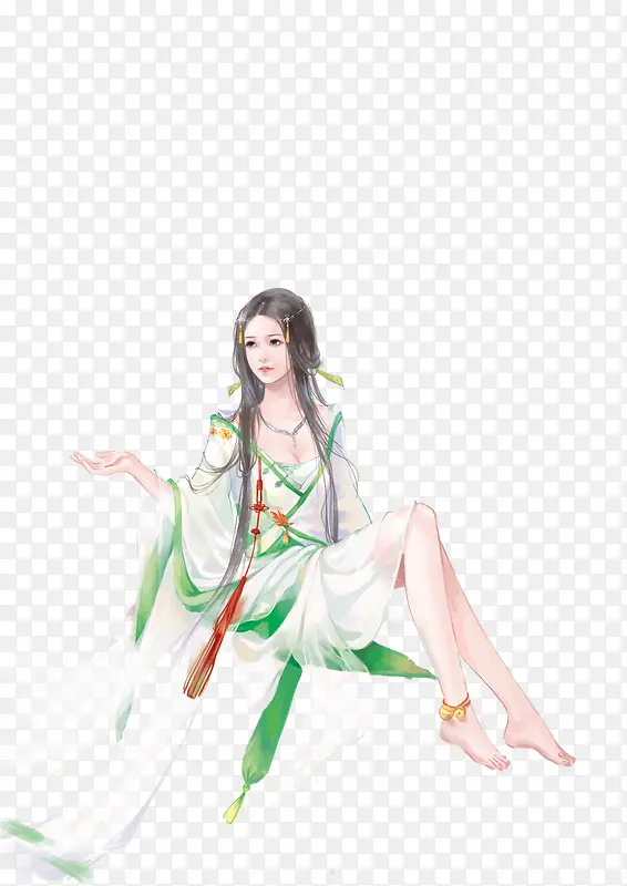 立绘绿衣女子