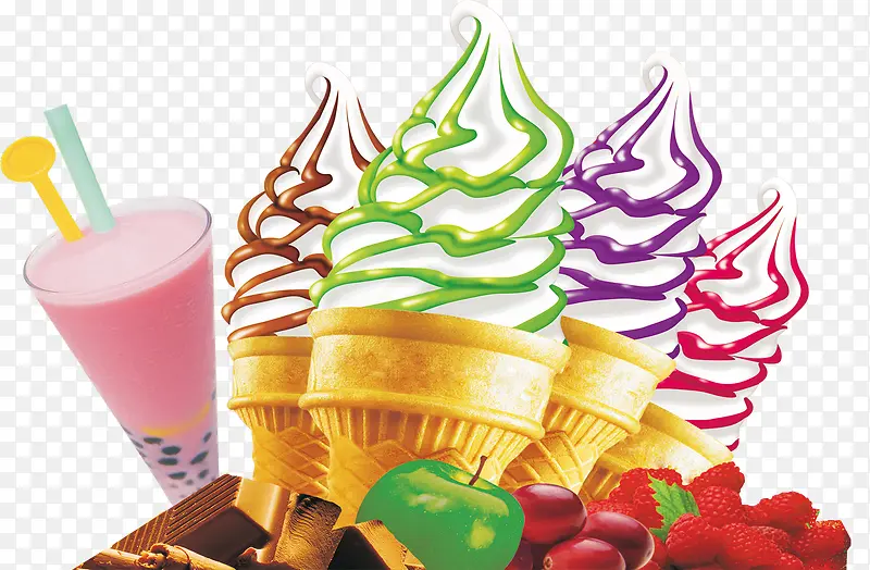 夏日海报手绘冰淇淋