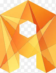 黄色三角立体装饰