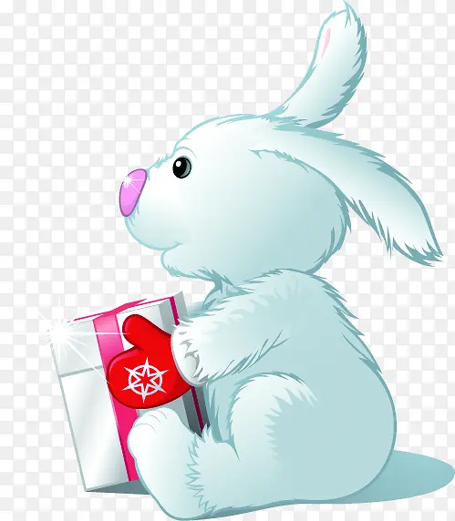 可爱卡通白色小兔