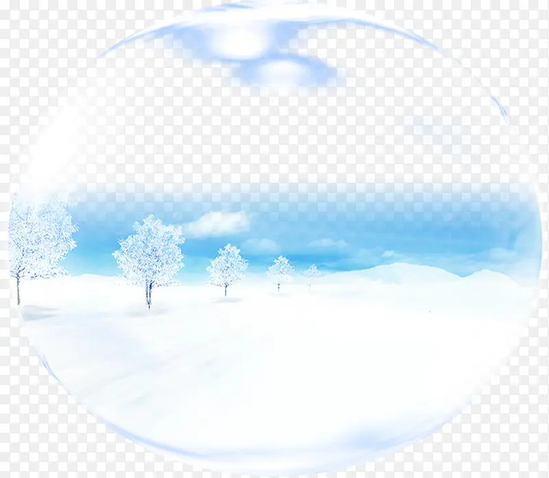 冬季蓝色雪景泡泡