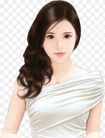 手绘晚礼服美女