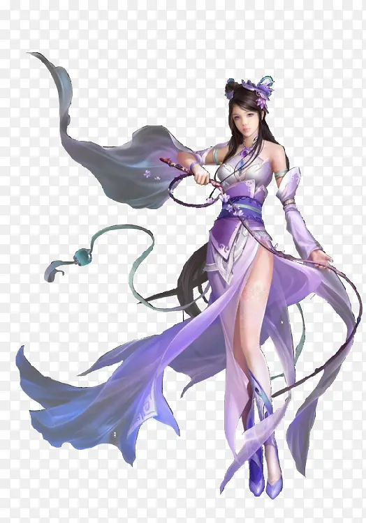 古风紫衣美女立绘手绘