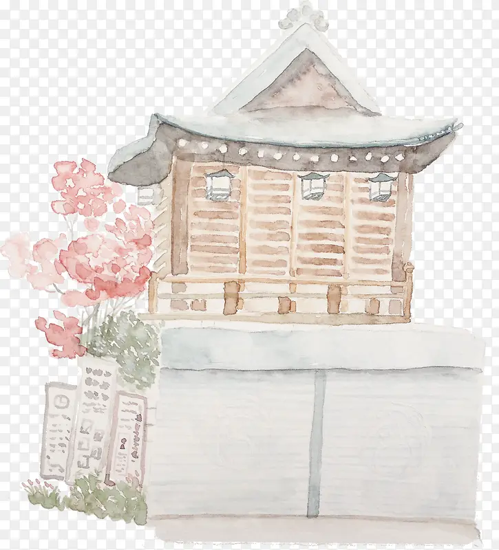 创意和合成日本房子建筑