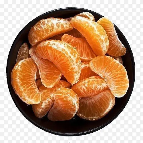拨开的一盘橘子