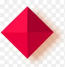 立体红色几何体装饰