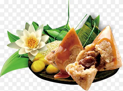 豆沙香甜粽子食物