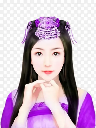 紫色头饰美女