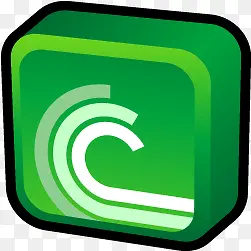绿色立体卡通电脑标志