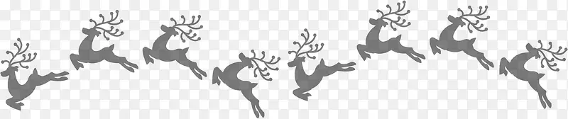 麋鹿剪影圣诞图案