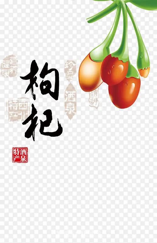 中国美食枸杞素材海报