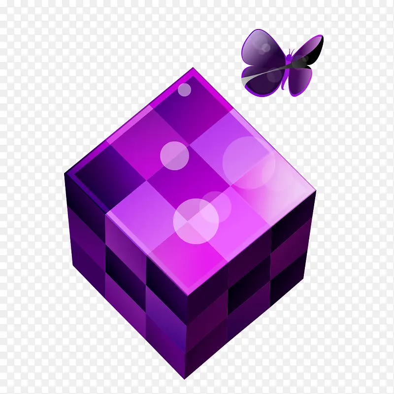 紫色创意魔方