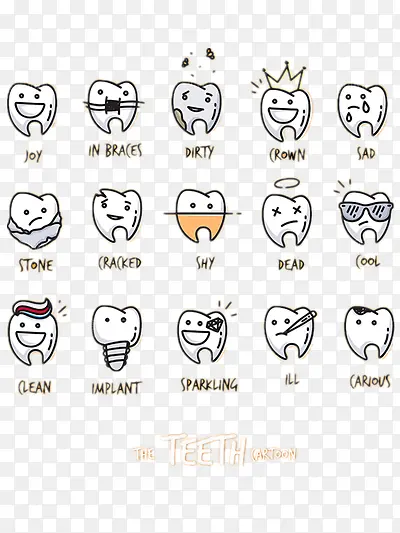 牙齿系列表情图标