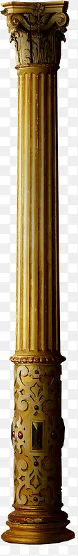 金色花纹柱子