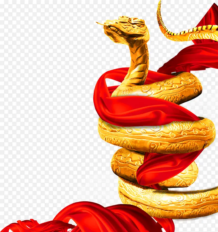 蛇年黄金缠绕装饰