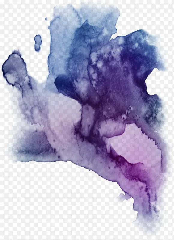 手绘紫色墨迹装饰