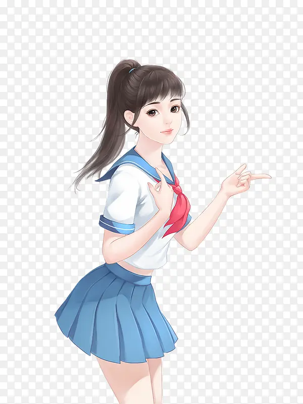 校服长发女孩