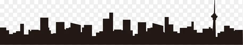 黑色都市剪影创意