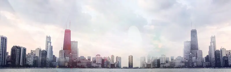 清新现代都市海报