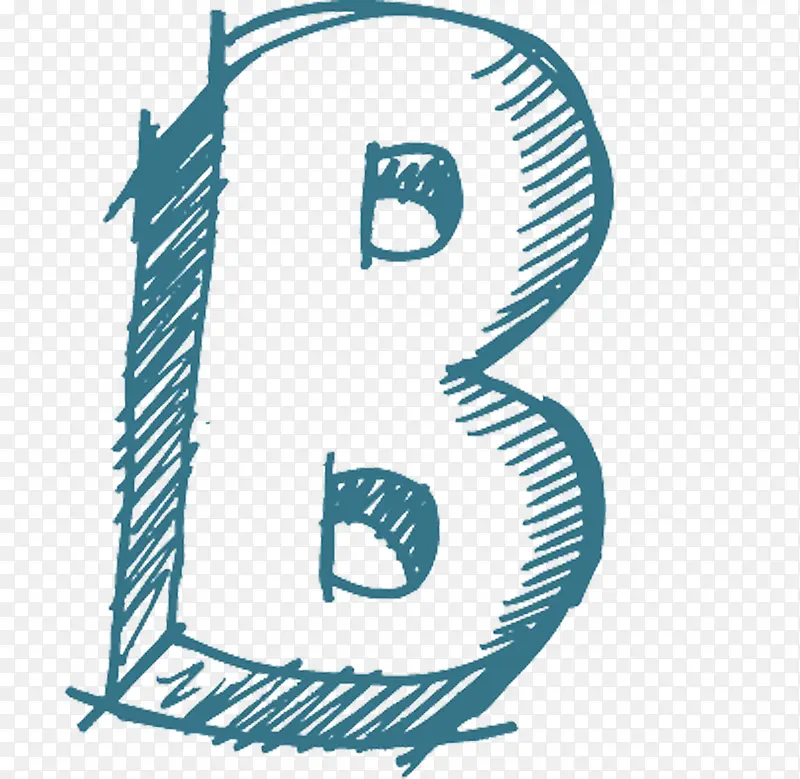 手绘字母B
