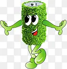 绿色电池卡通人物