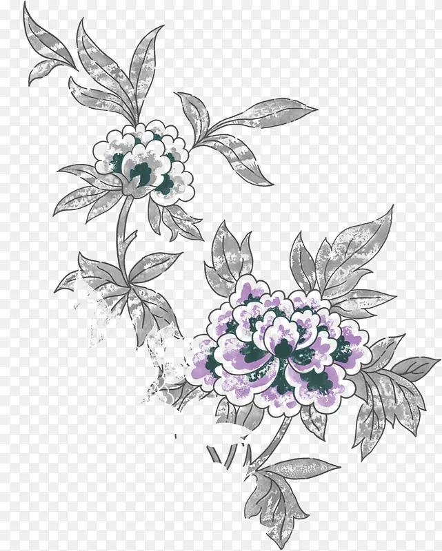 手绘简约设计花朵植物