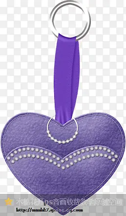 紫色心形吊件