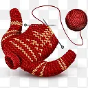 红色毛衣针织线团