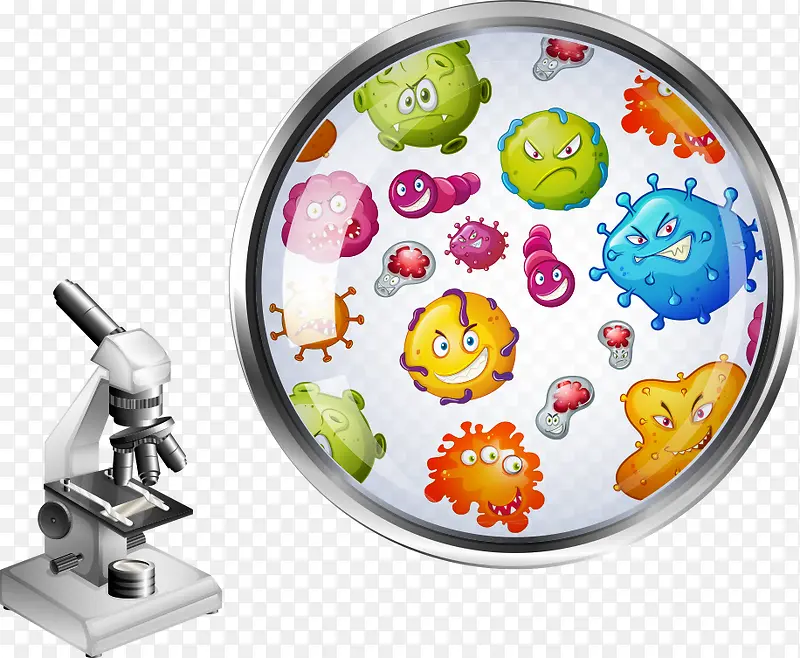 矢量细菌与显微镜