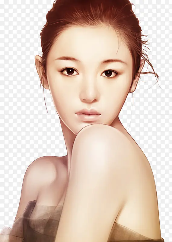 手绘韩式女子插画
