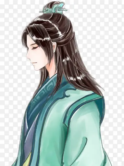 沉思闭目古风美少年