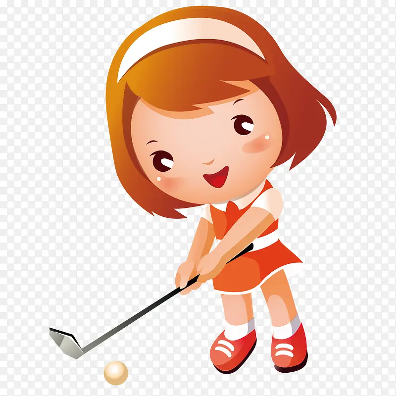 打高尔夫的女孩