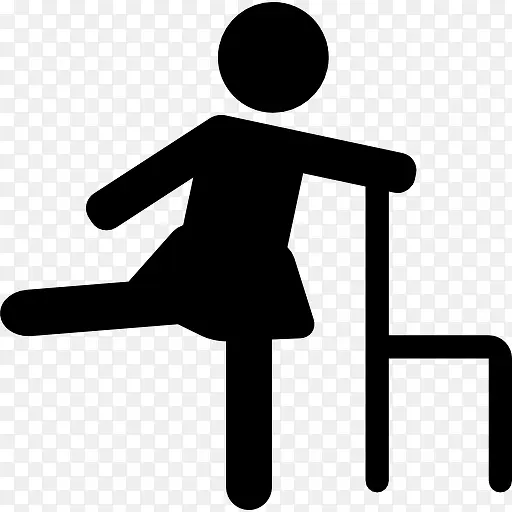 女人锻炼椅图标