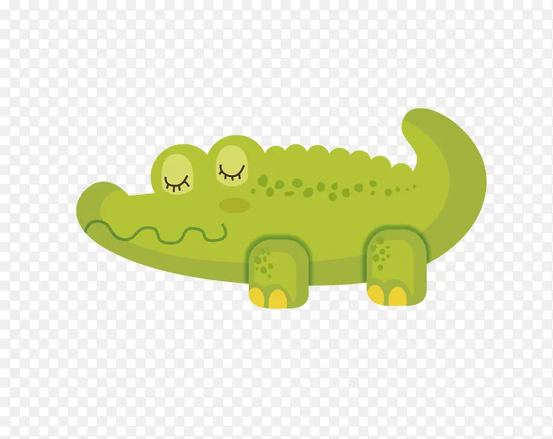 卡通矢量绿色的鳄鱼
