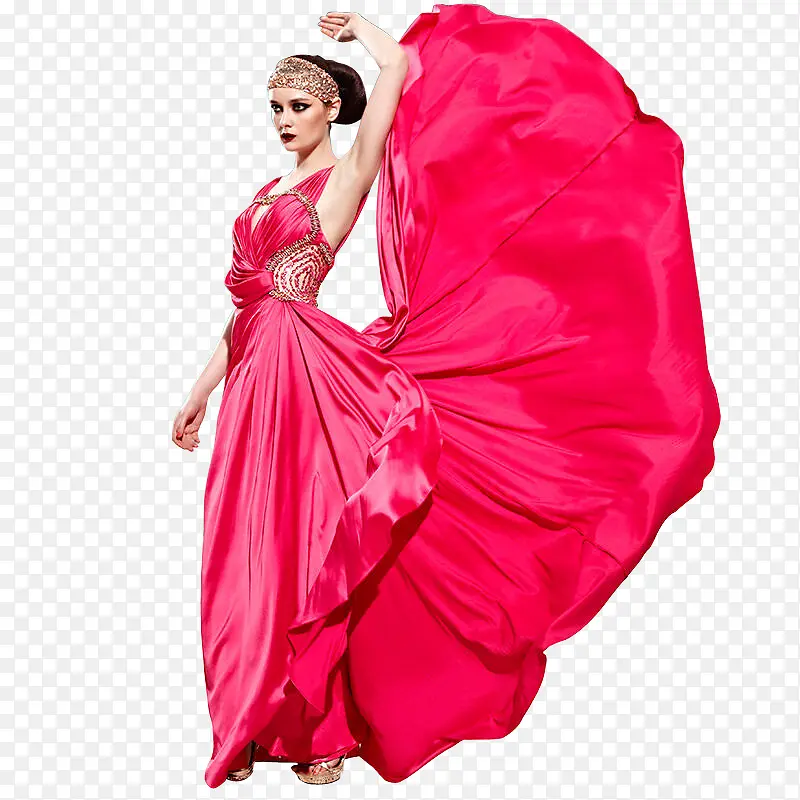 粉色衣裙外国美女