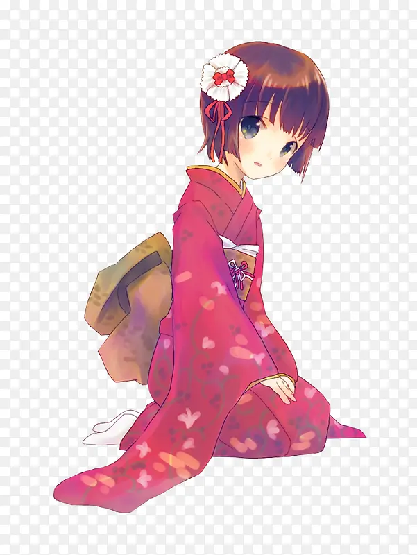 穿着和服的小妹妹PNG图片素材下载_图片编号ykedkrmp-免抠素材网